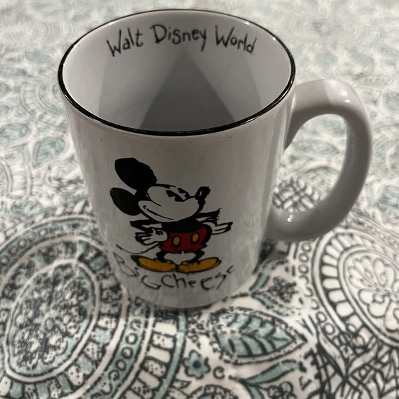 Mickey Mouse BIG CHEESE Ceramic Coffee MUG Walt Disney World Souvenir 14oz - Picture 1 of 4